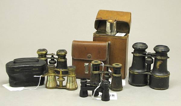 Appraisal: A German traveling tool set German flask two pairs of