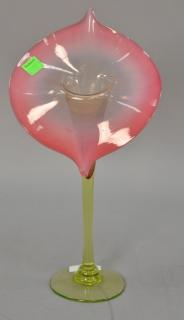 Appraisal: Jack in the pulpit hand blown vase small chip on