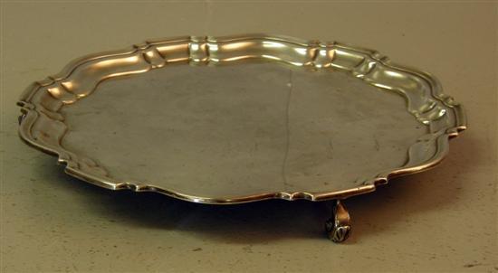 Appraisal: Silver George V circular salver on ball scroll feet Chester