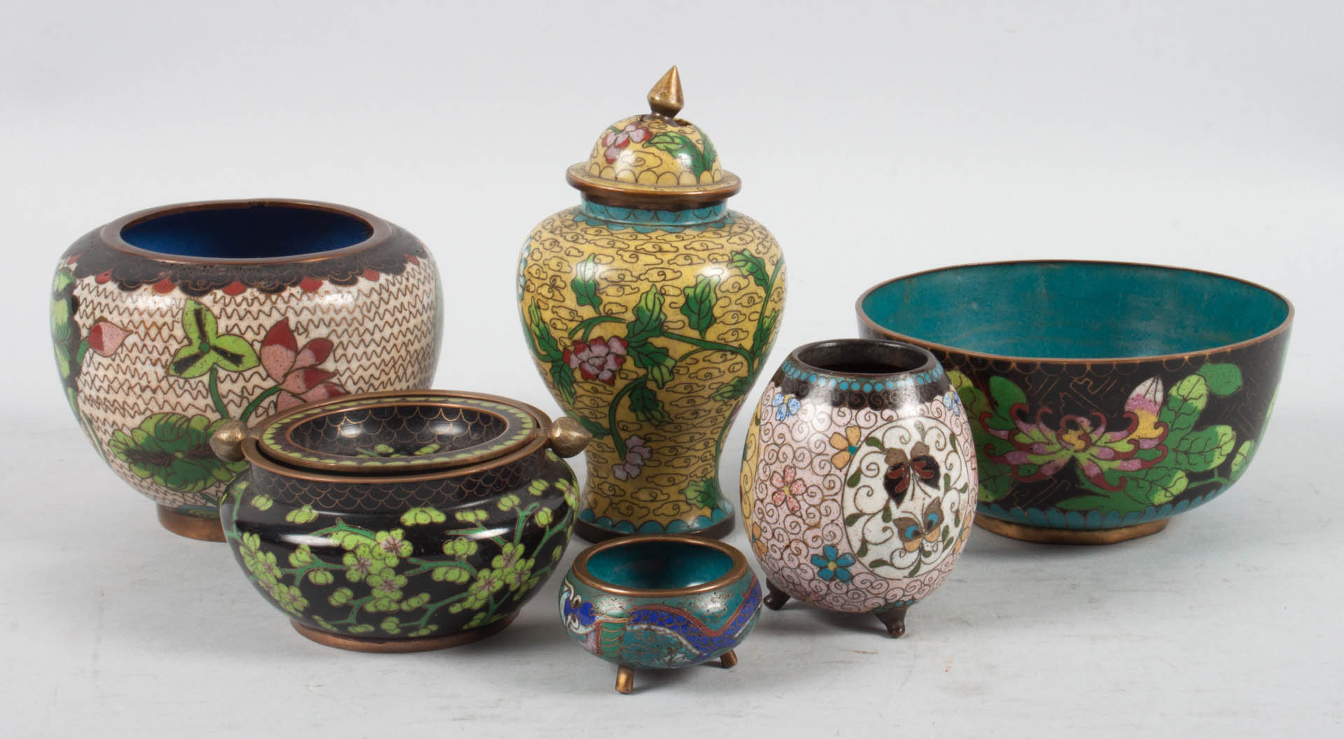 Appraisal: Six Chinese cloisonne enamel articles early th century including two