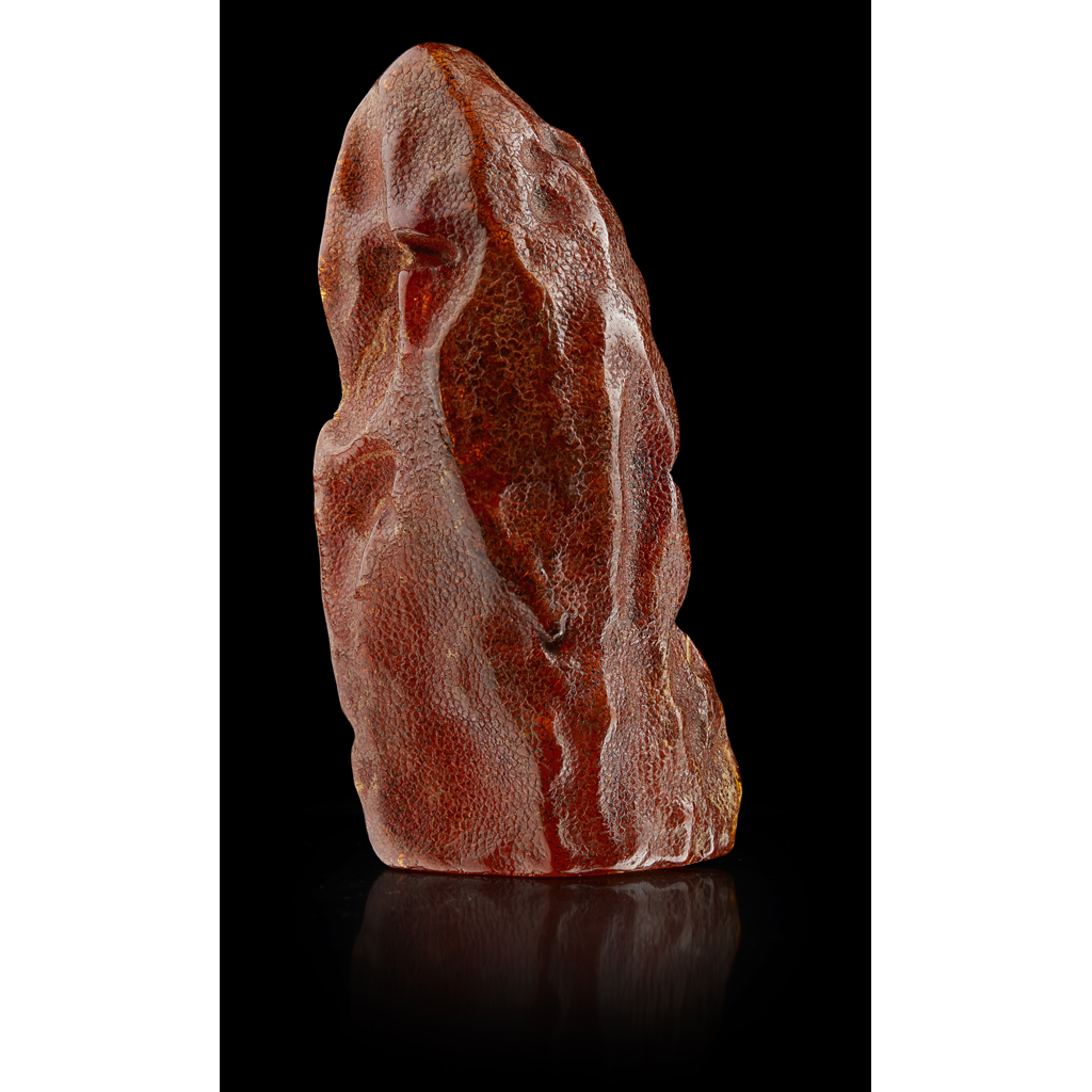 Appraisal: AMBER MOUNTAIN of vertical orientation resembling a scholar's rock the