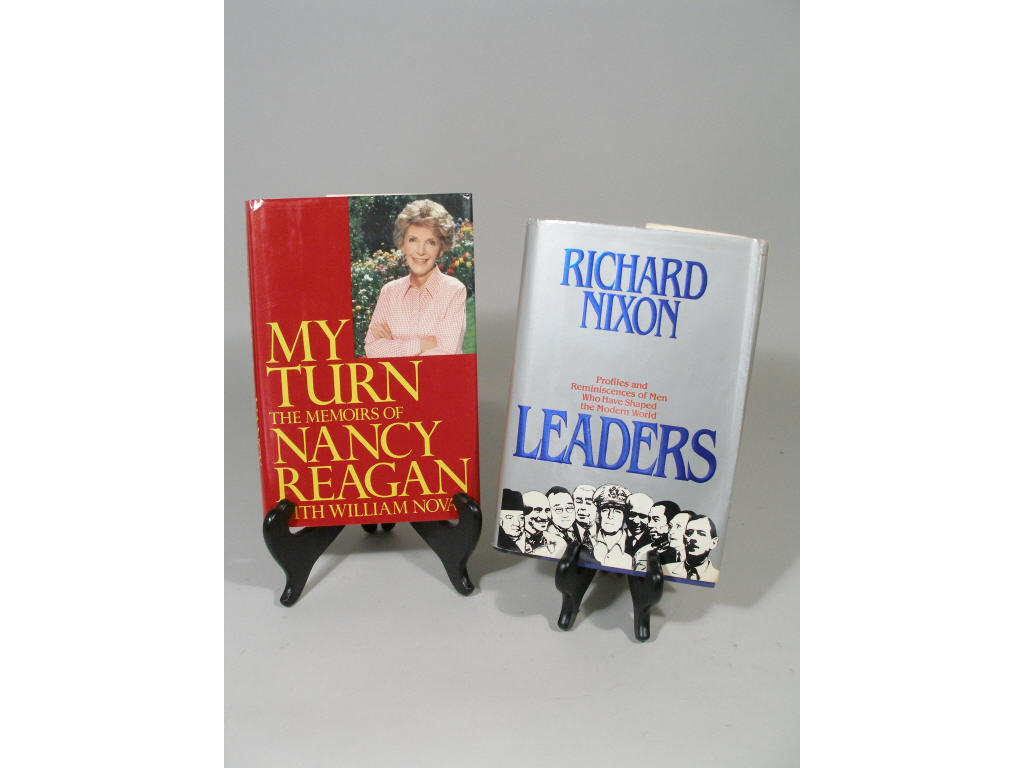 Appraisal: Richard Nixon Nancy Reagan Signed Books as follows Leaders by