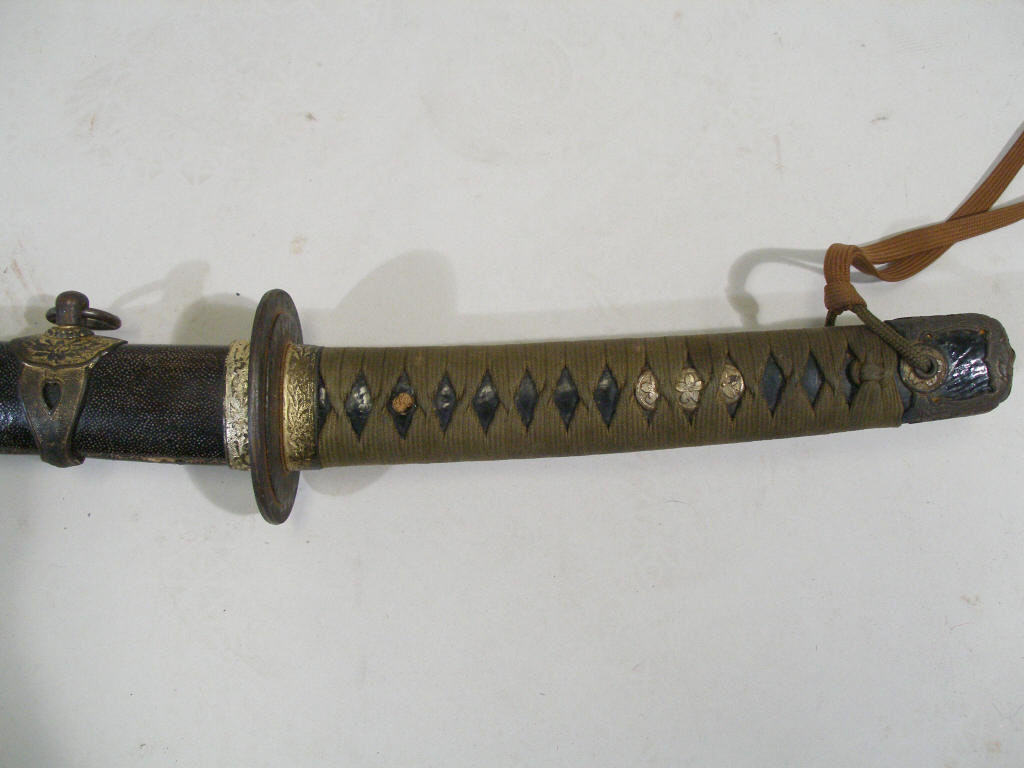 Appraisal: Imperial Japanese Samurai Sword blade overall length solid iron tsuba