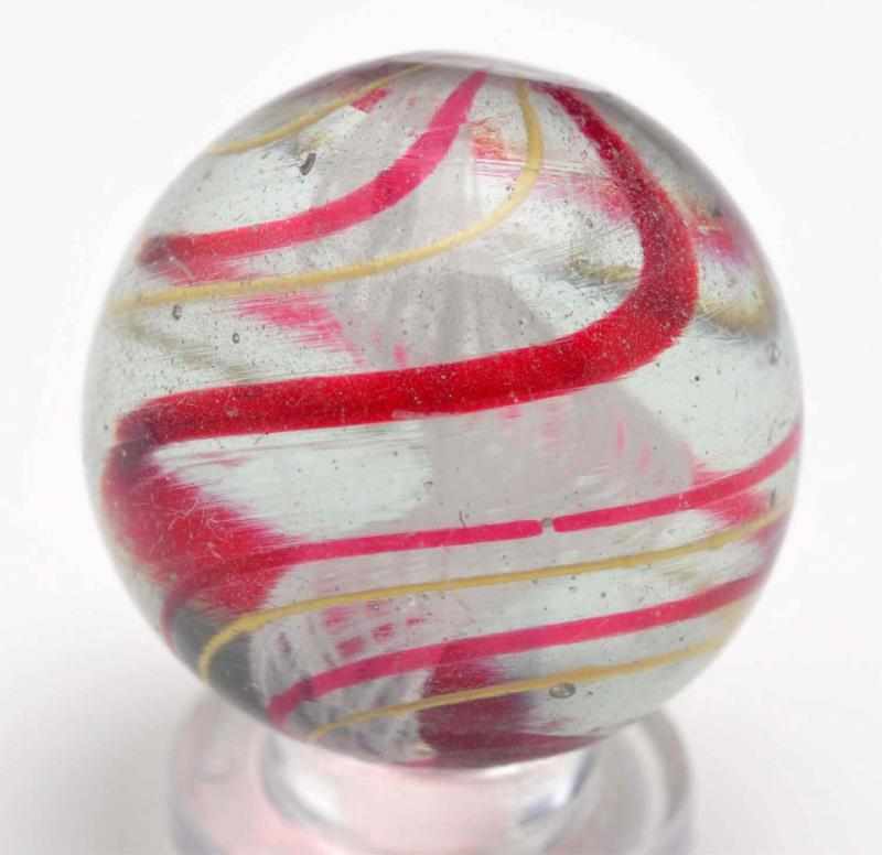 Appraisal: Tornado Twist Latticino Swirl Marble Description Great tornado twist in