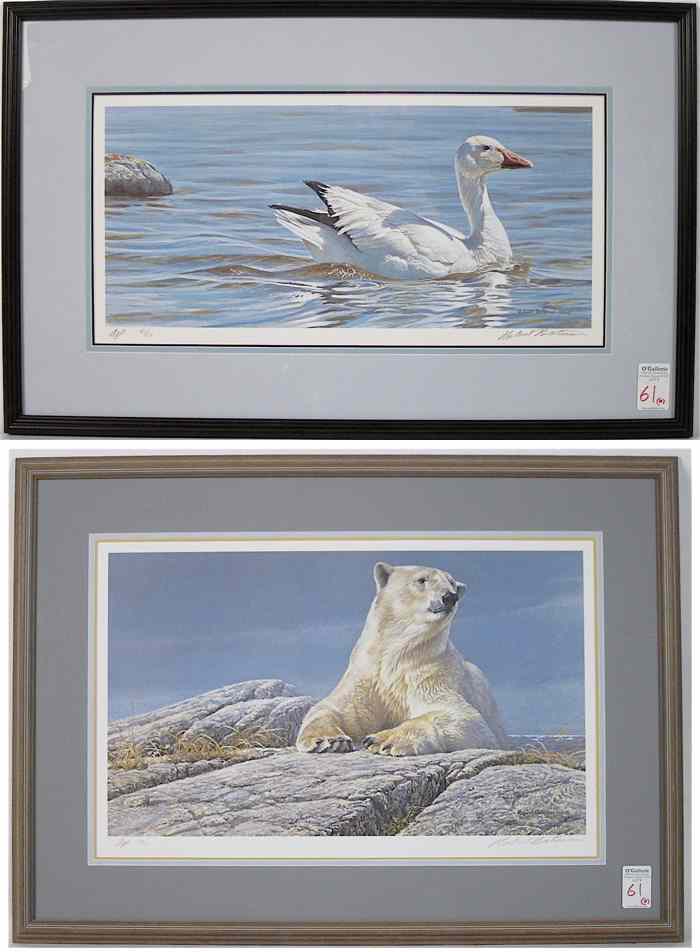 Appraisal: ROBERT BATEMAN TWO COLOR LITHOGRAPHS Canadian born One titled ''Proud