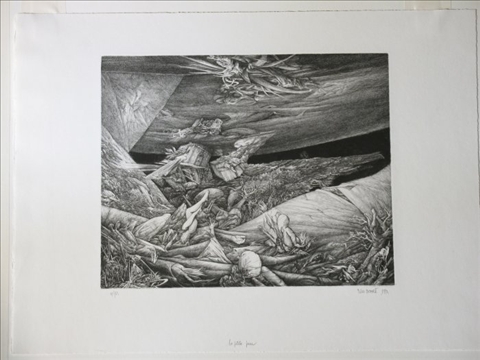 Appraisal: YVES DOARE FRENCH LA PETITE PEUR Engraving x in Inscribed