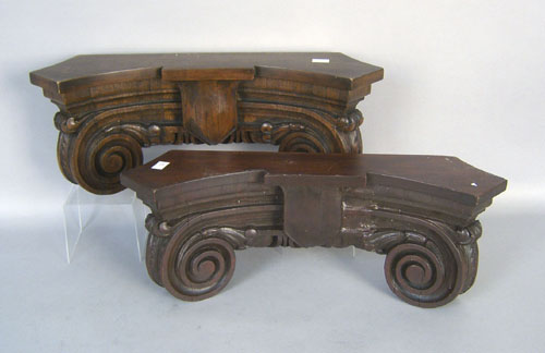 Appraisal: Pair carved shelves h x w