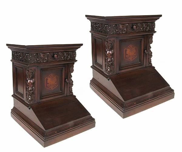 Appraisal: A pair of Renaissance Revival prie dieux height in width