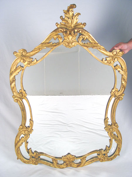 Appraisal: GILT CARVED WOOD FRAME PARLOR MIRROR Measures '' high x