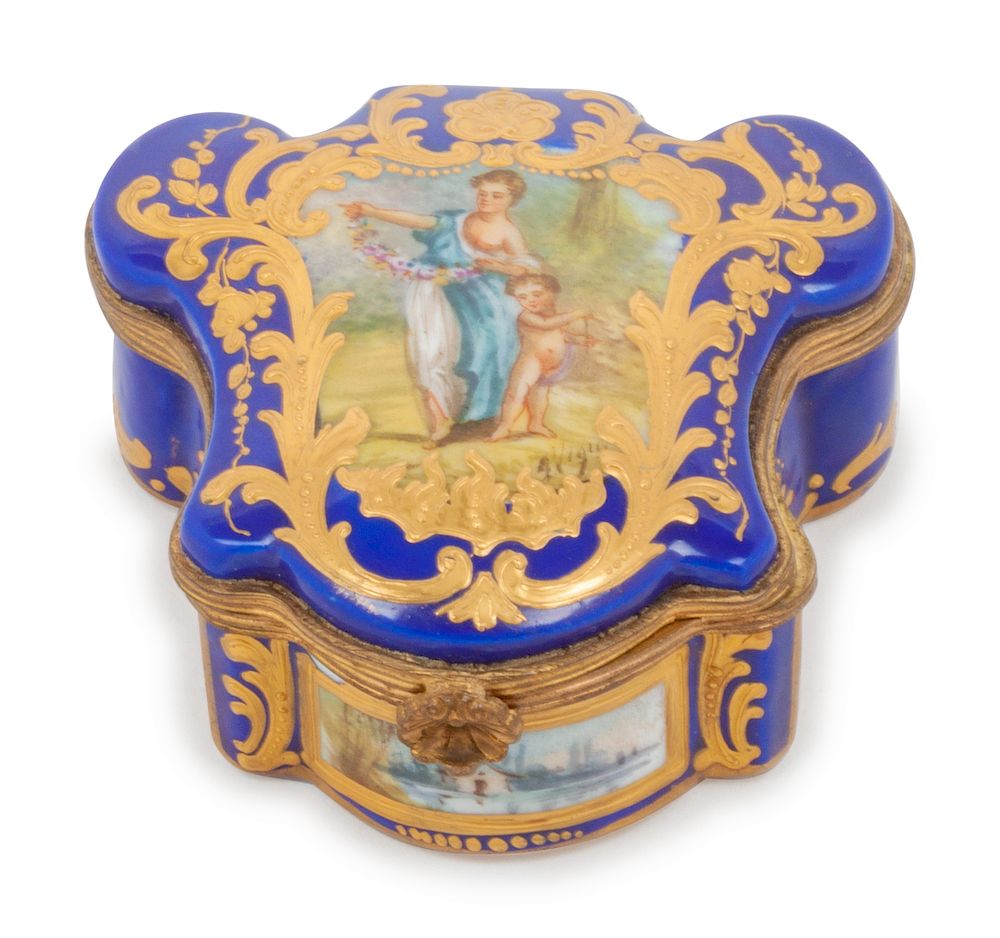 Appraisal: A Sevres Porcelain Box Width inches A Sevres Porcelain Box