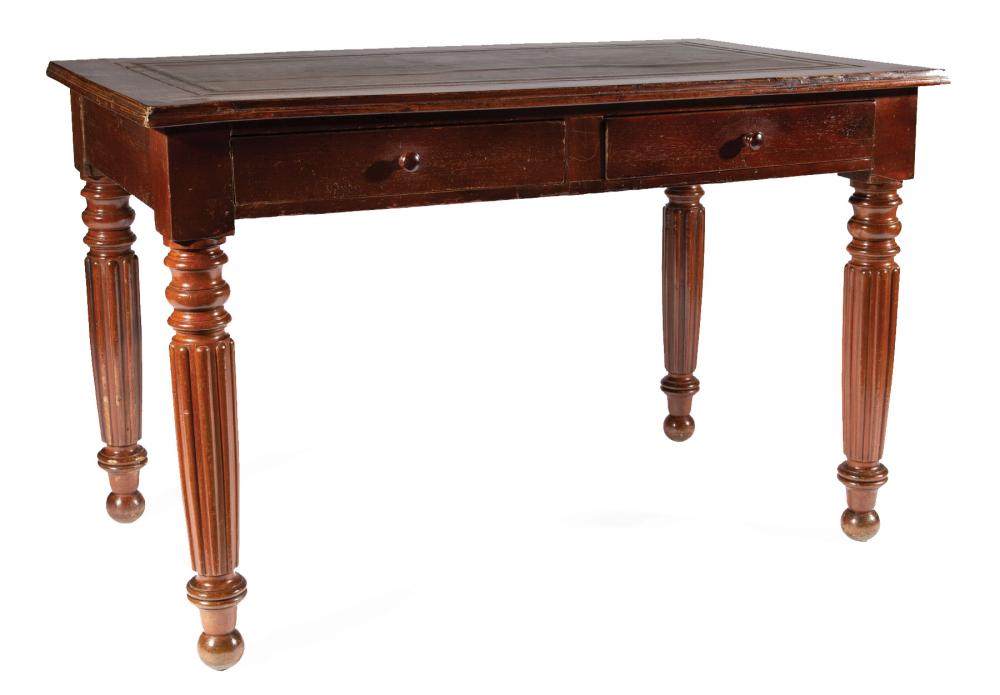 Appraisal: William IV Mahogany Writing Table mid- th c tooled leather