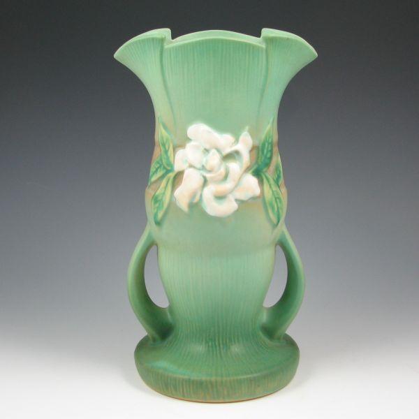 Appraisal: Roseville green Gardenia vase Marked Roseville USA - Mint tall