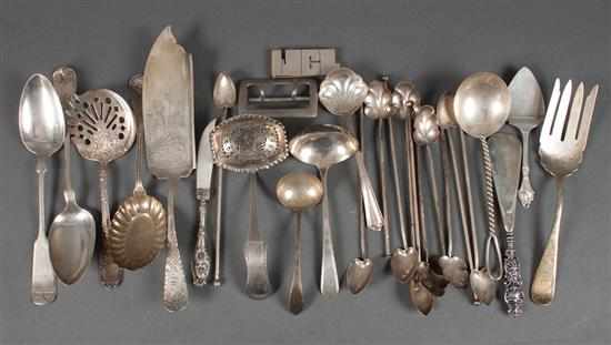 Appraisal: Twenty-five assorted items of silver flatware and serving pieces by