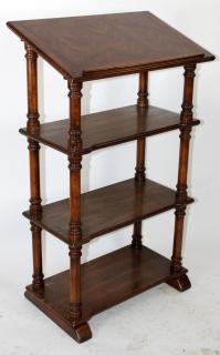 Appraisal: Tiered mahogany book stand with slant top Tiered mahogany book