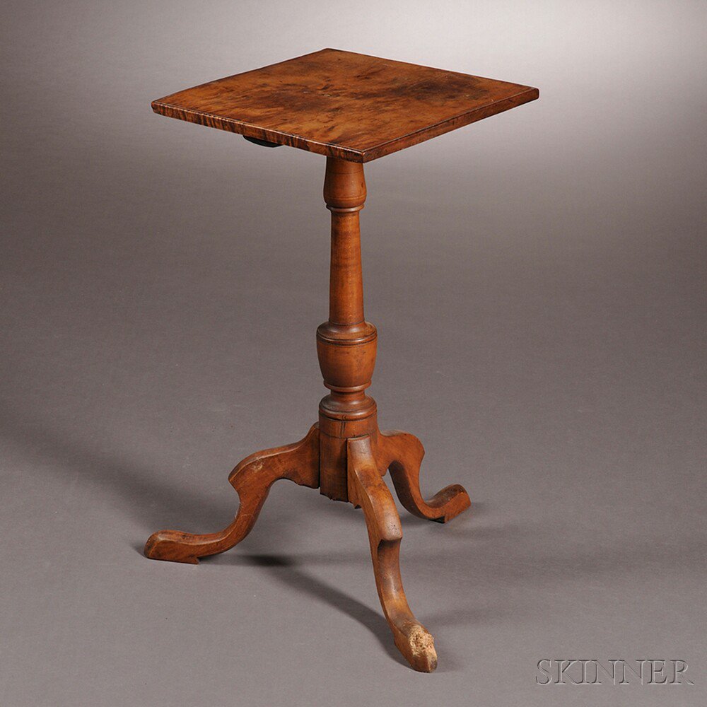 Appraisal: Federal Maple Candlestand New England early th century the rectangular