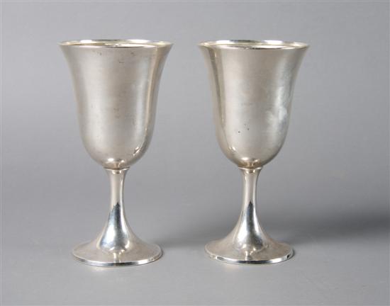 Appraisal: A Group of American Sterling Silver Goblets Wallace Height inches