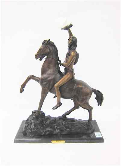 Appraisal: AFTER FREDERIC SACKRIDER REMINGTON American - ''Scalp '' a patinated