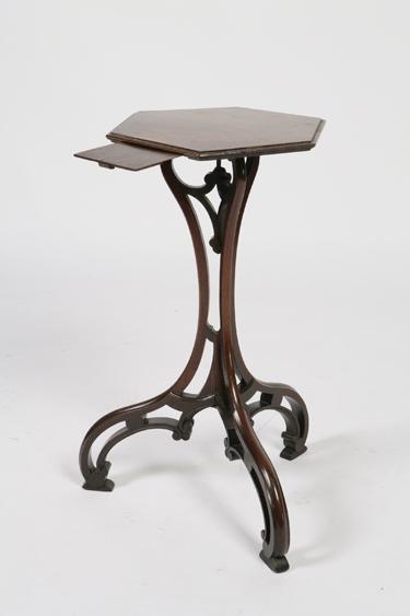 Appraisal: A GEORGE III MAHOGANY KETTLE STAND the hexagonal top with