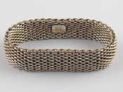 Appraisal: A white metal tests silver mesh bracelet by Tiffany Co