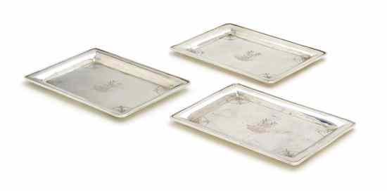 Appraisal: A Group of Three English Silver Trays attributed to Joseph