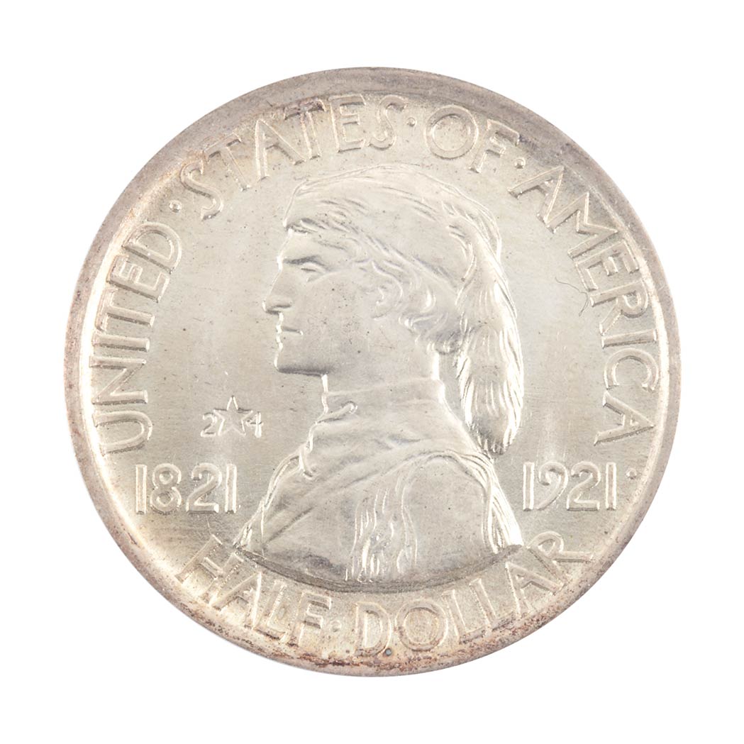 Appraisal: Missouri Half Dollar with X in Field Satiny silver Gem