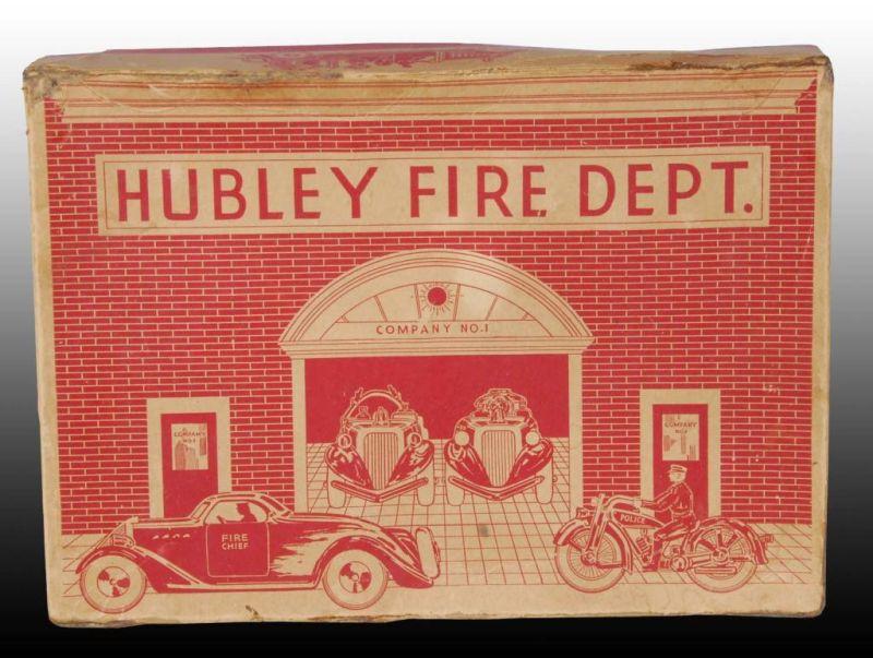 Appraisal: Cast Iron Hubley Fire Chief Set Description Original box Includes