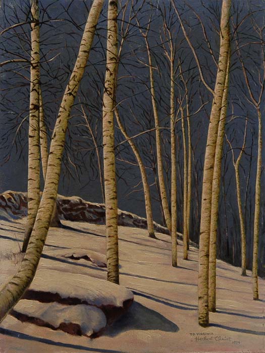 Appraisal: HERBERT CHRIST American th Century BIRCHES IN SNOW Oil on