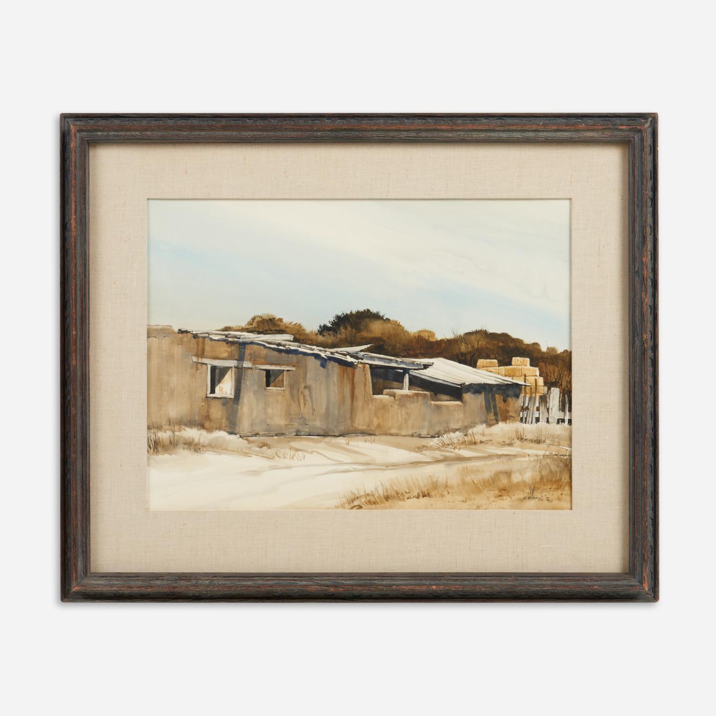 Appraisal: MORRIS RIPPEL BALED HAY WATERCOLOR Morris Rippel New Mexico Arizona