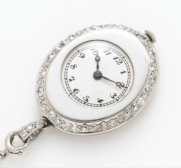 Appraisal: A diamond watch-pendant estimated total diamond weight carats mounted in