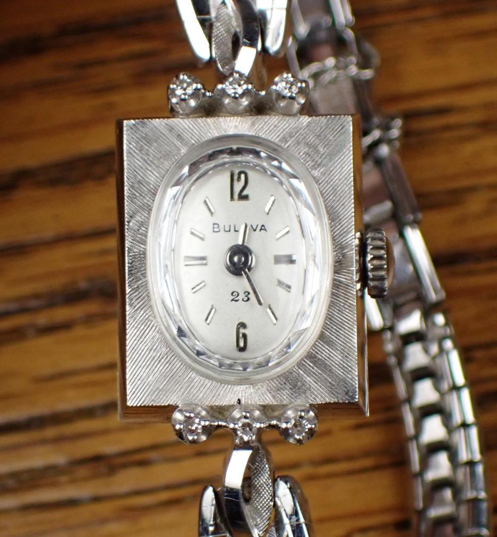 Appraisal: LADY'S DIAMOND WRISTWATCH Bulova Watch Co USA jewel Bulova movement