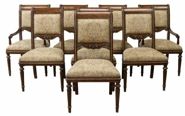 Appraisal: lot of Contemporary upholstered dining chairs possibly Theodore Alexander late