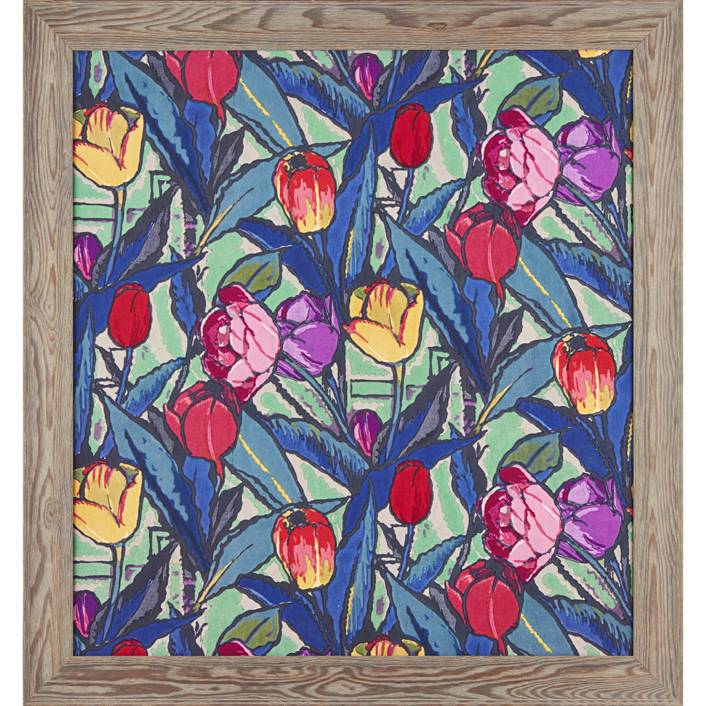 Appraisal: ETON RURAL FABRICS 'TULIPS' RARE PRINTED COTTON PANEL CIRCA depicting