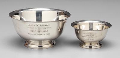 Appraisal: Two Revere style sterling bowls one engraved quot Mrs John