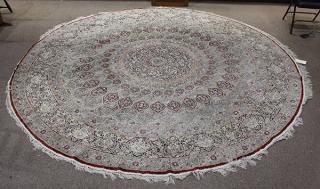 Appraisal: Chinese Sino Tabriz part silk carpet ' dia Chinese Sino