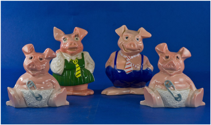 Appraisal: Wade Natwest Pigs Comprising Woodys A Maxwell And An Annabels