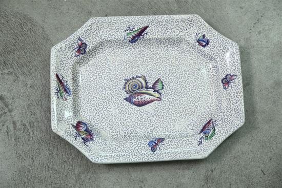 Appraisal: IRONSTONE PLATTER Transfer decoration of seashells and coral designs ''w