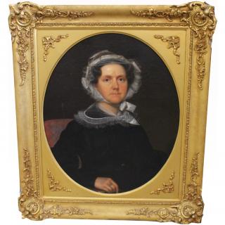 Appraisal: th C American Framed Oval Portrait of a Woman th