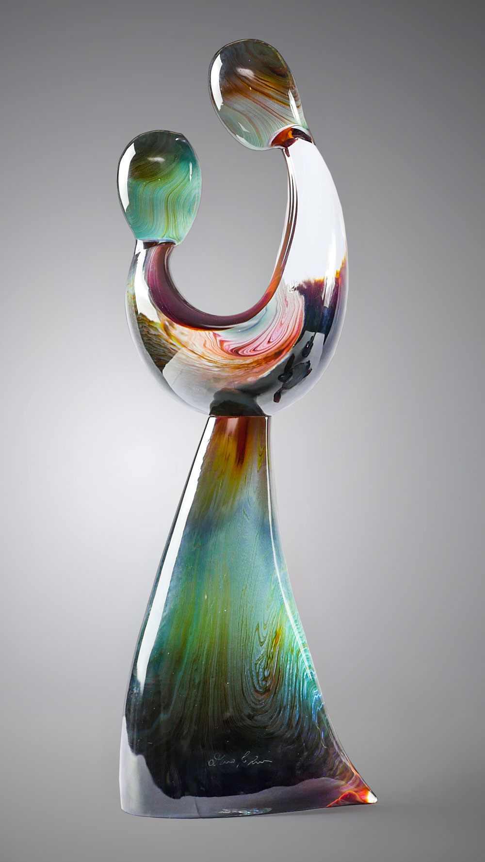 Appraisal: DINO ROSIN SIGNED ART GLASS ''MATERNITY'' SCULPTURE Large solid art