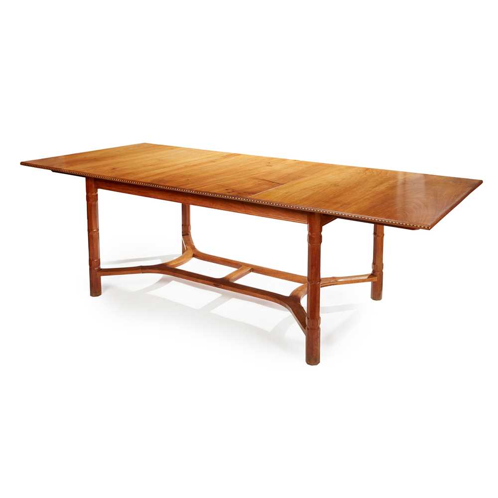 Appraisal: PETER WAALS - EXTENDING DINING TABLE CIRCA walnut with chequered