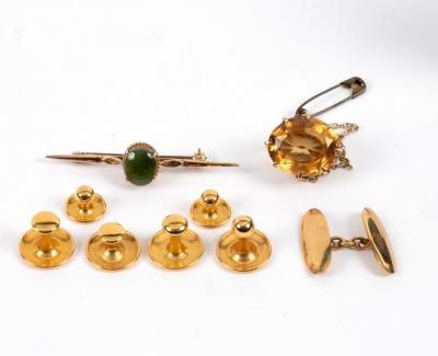 Appraisal: Six ct gold shirt studs approximately gm an ct gold