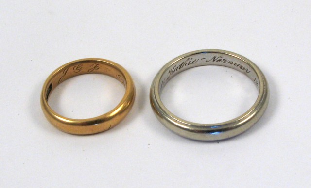 Appraisal: TWO GOLD RINGS one k white gold and weighing grams