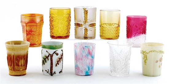 Appraisal: Collection cut and pressed glass tumblers late th early th