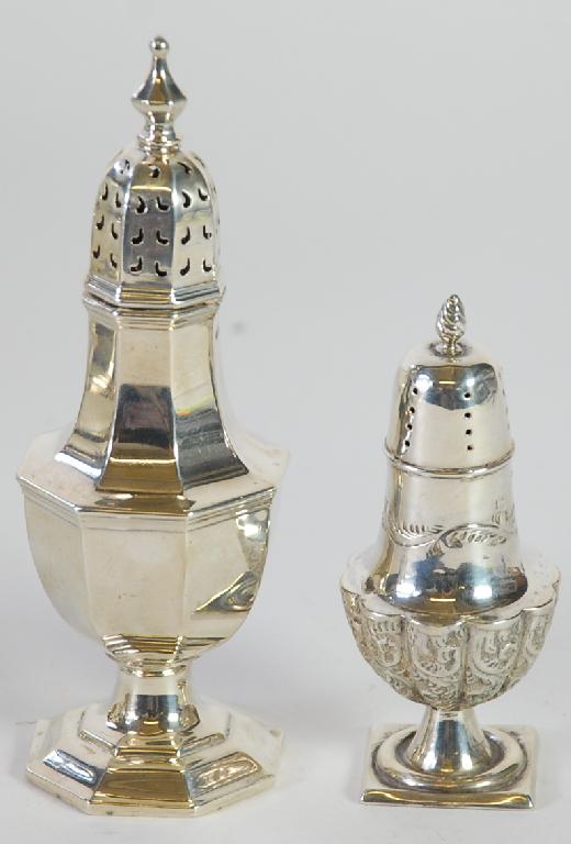 Appraisal: EDWARD VII GEORGIAN STYLE SILVER PEDESTAL SUGAR CASTER by H