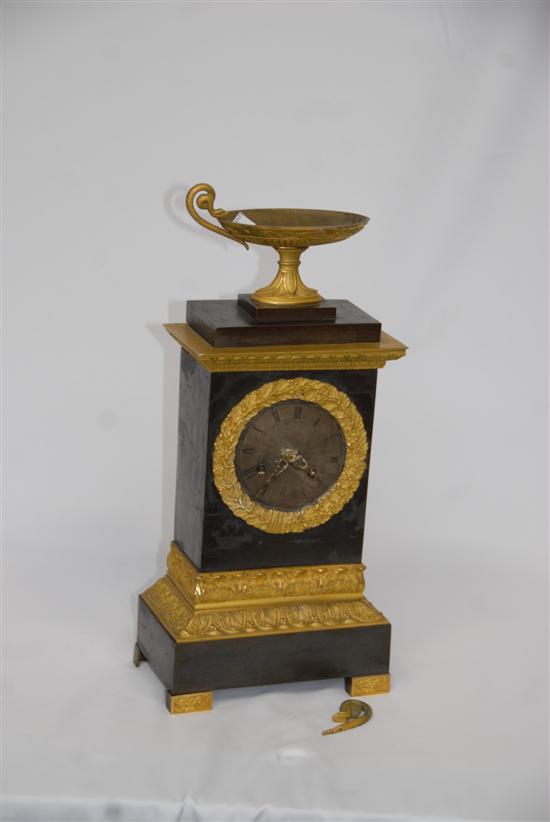 Appraisal: TH C MANTEL CLOCK French with gilt bronze mounts Note