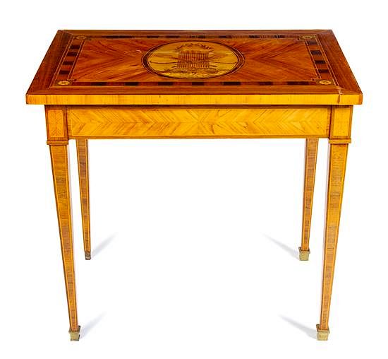 Appraisal: A Louis XVI Style Marquetry Table Height x width x