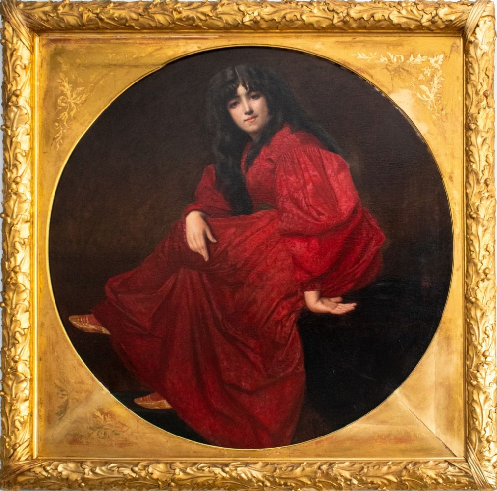 Appraisal: BRITISH PRE-RAPHAELITE SCHOOL PAINTING C British Pre-Raphaelite School oil on