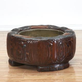 Appraisal: Japanese Wabi Sabi mixed wood brazier Japanese Wabi Sabi mixed