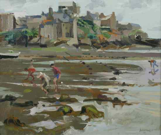 Appraisal: WILLIAM WOODWARD American b LOW TIDE AT LE CONQUET signed