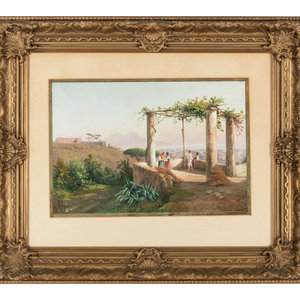 Appraisal: Likely Italian th Century Mediterranean Landscapes two works watercolor and