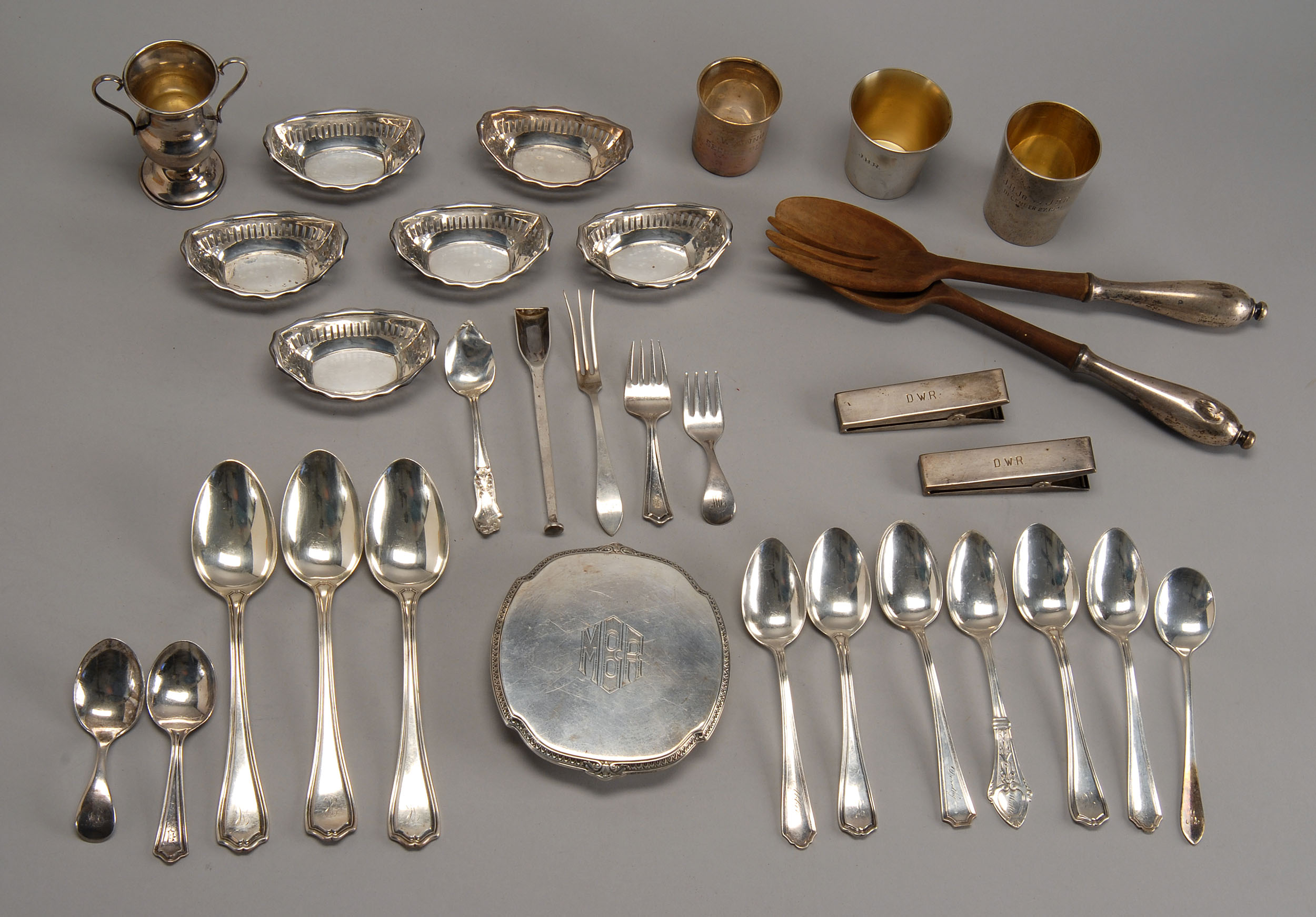 Appraisal: THIRTY ASSORTED STERLING SILVER ITEMS together with a sterling silver-mounted